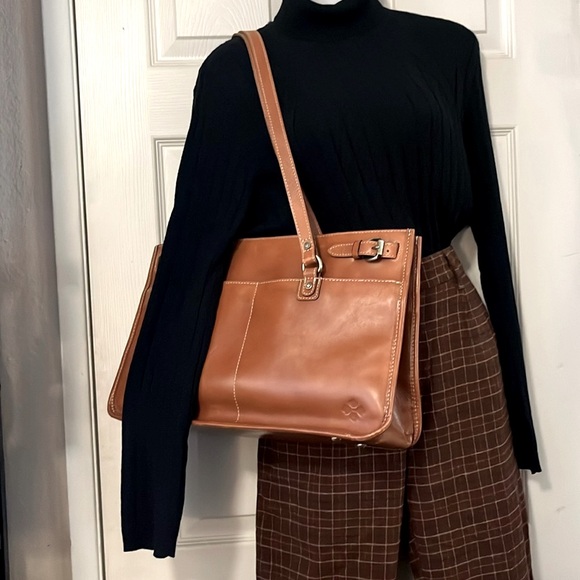 Patricia Nash Tan Light Cognac Brown Leather Olivenzia Tote Bag - Picture 16 of 16